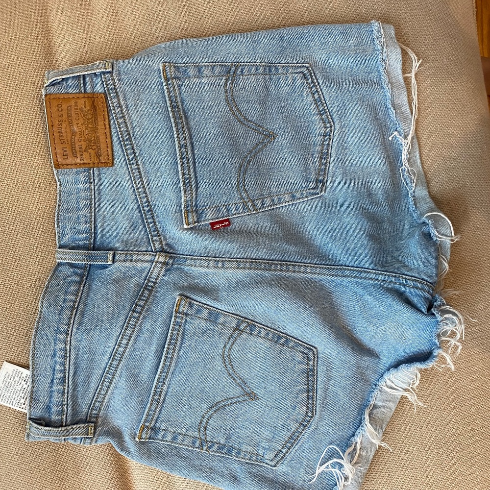 Levi’s ribcage denim shorts
